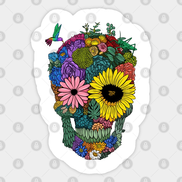 Color flower skull Sticker by albertocubatas